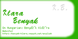 klara benyak business card